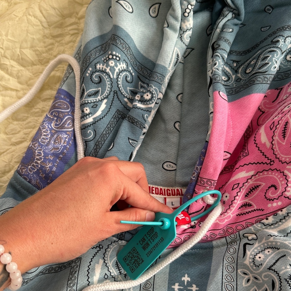 Desigual Multicolor Bandana Patchwork Hoodie - Pi… - image 2